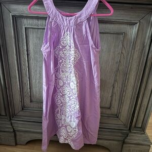 Lavender Kids Dress with Intricate White Design